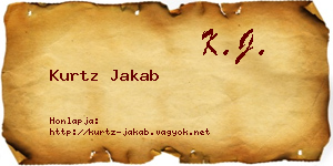 Kurtz Jakab névjegykártya